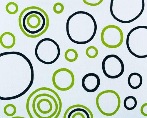 Tufted bench cushion, black, white, chartreuse green, bubbles, 30 L x 16 W custom sizes available