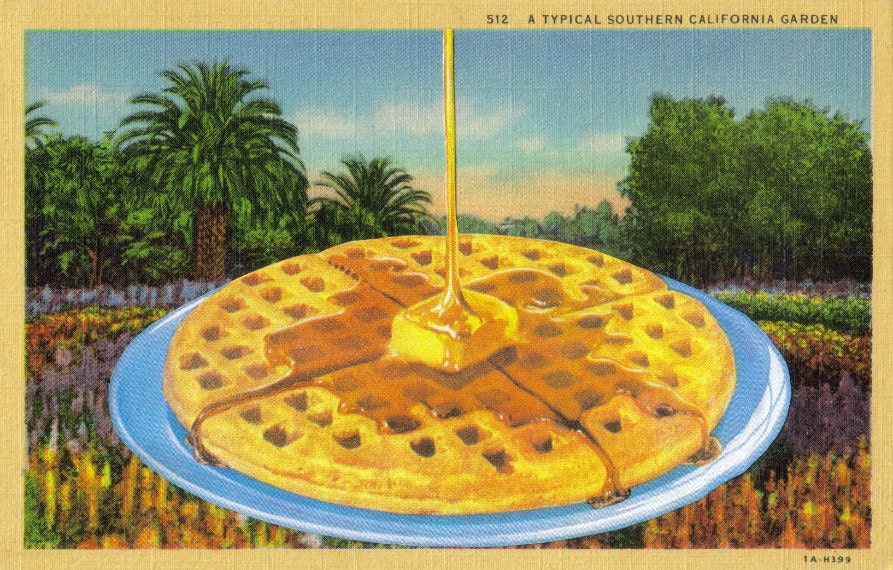 Surreal Kitchen Art Breakfast Waffle Collage