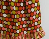 SALE Toddler Dress - Pink & Brown Dots and Stripes - made to order 24 months 2t 3t 4t 5t