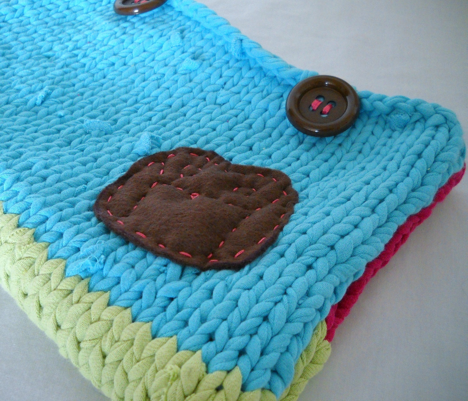 CLEARANCE Owl Upcycled T-Shirt Tablet or Netbook Sleeve READY to SHIP