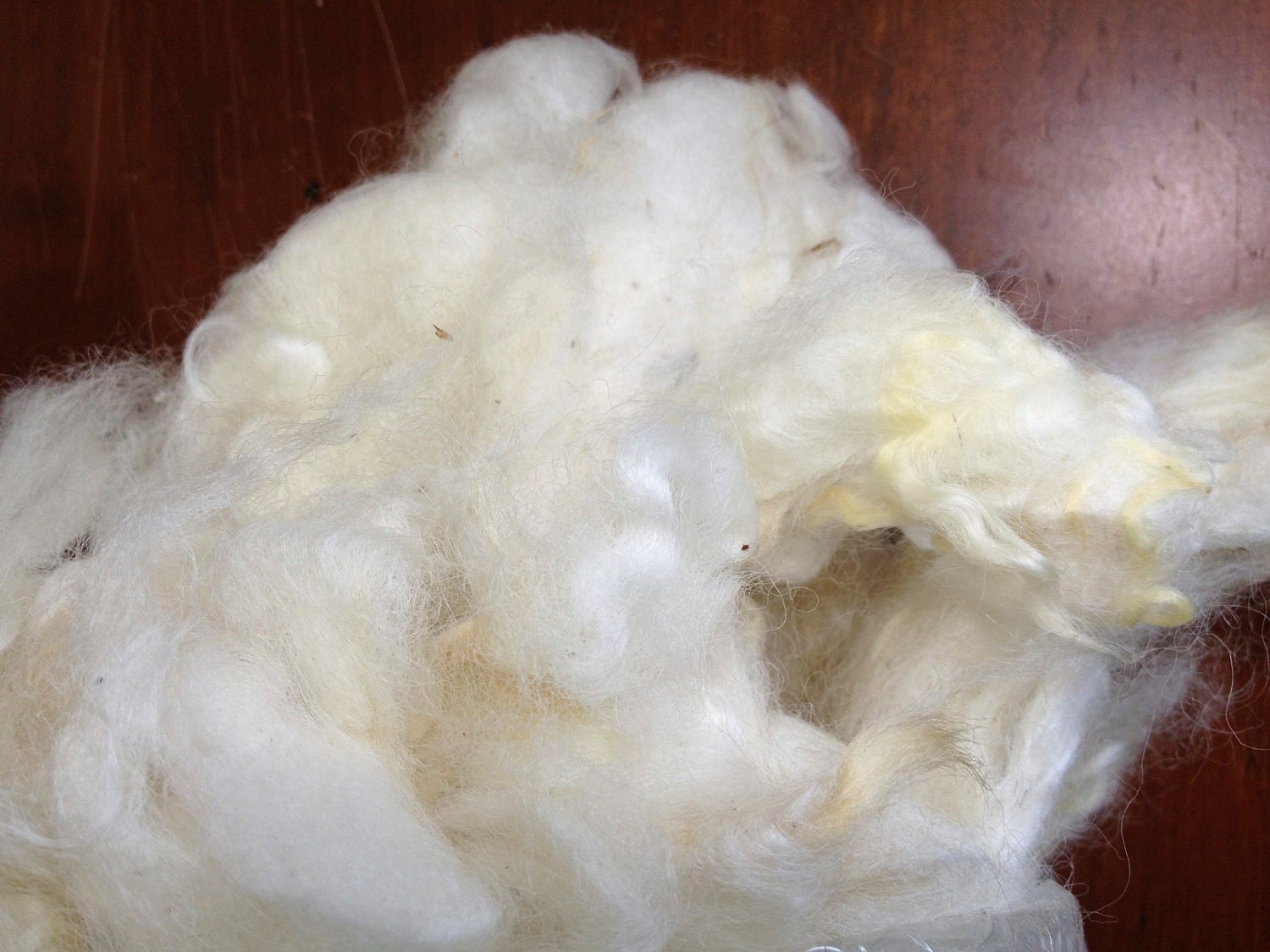 Scoured White Romney Fleece - 4oz Spinning Carding Felting Fiber