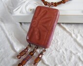 Subtle Sunset Copper Metallic Mica Shift Polymer Clay Necklace