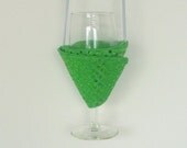 St. Patrick's Day Accessory - Green Sequin Wine Glass Holder