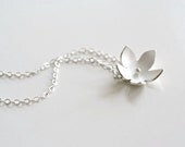 Silver Bell Flower Pendant Necklace