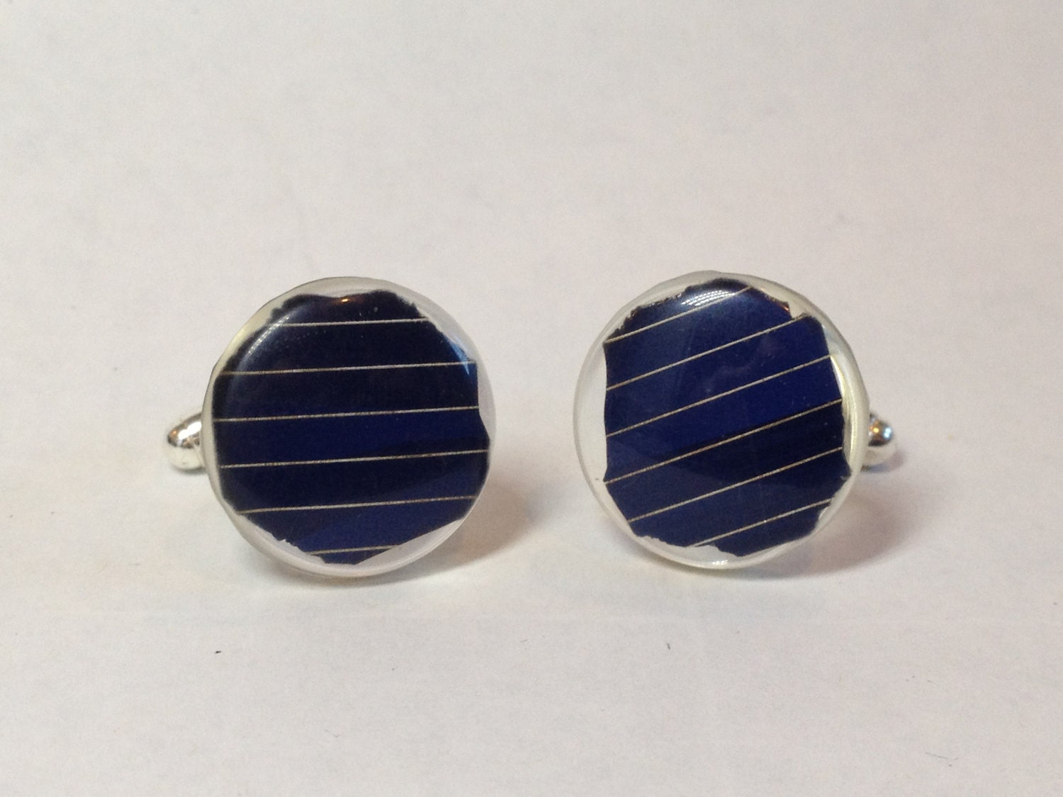 Solar Panel Silver Plated Cuff Links - Made to Order