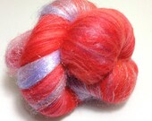 65g, 2.29oz Merino Firestar Smooth Batt, Dark Pink, Lavender