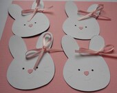 White and Pink Bunny Die Cuts with Bows