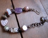 A Sympathetic Heart, Vintaj Natural Brass, art bead bracelet