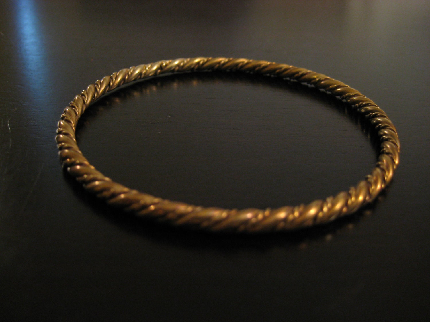 Vintage Brass/Copper Twisted Bangle Bracelet BOHO Gypsy Hippie Indie