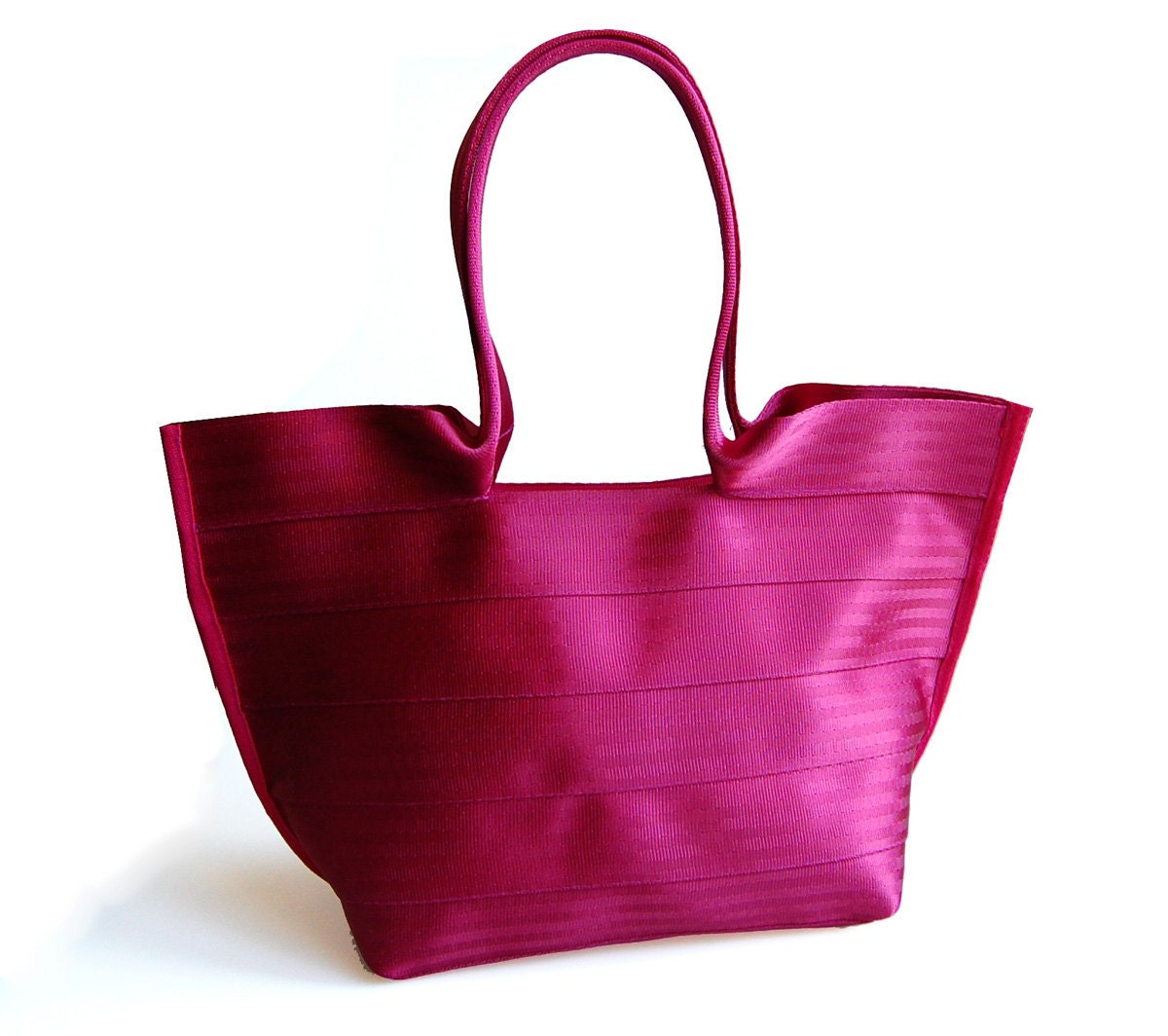 The Tilde Bag in Limited Edition RASPBERRY - Seatbelt Purse - Shoulder Bag / Handbag / Vegan / Pink