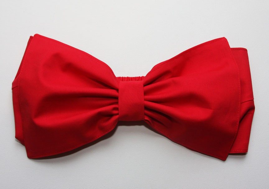 Plain red bow bandeau - Made to order