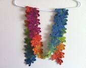 Crochet Flower Scarf, Crochet Women Lace Scarf, Spring Accessories, Usa Seller