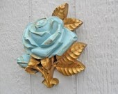 vintage blue flower wall decor by homco