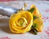 Yellow Ranunculus Wedding Corsage Prom Corsage
