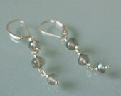 AA Grade Labradorite Silver Three Drop Earring