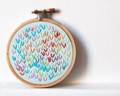 Summer Popsicles. Hand Embroidered Wishbone Circle in 3 inch Hoop. Colorful Embroidery Hoop Wall Art. By merriweathercouncil on Etsy - merriweathercouncil