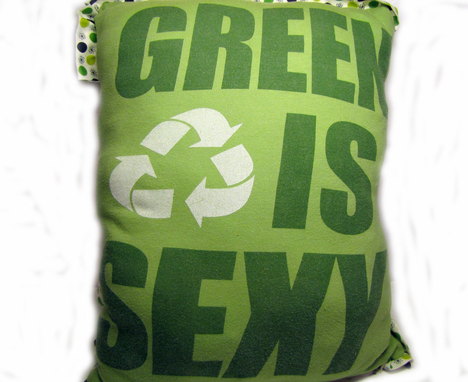 Green is Sexy -- Upcycled T-Shirt Safe Sex Pillow