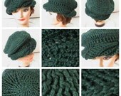 Womens Crochet Hat - Cotton Turban Hat in Forest Green - Twisted -  Fall Accessories - Spring Fashion Hat - Custom Hat