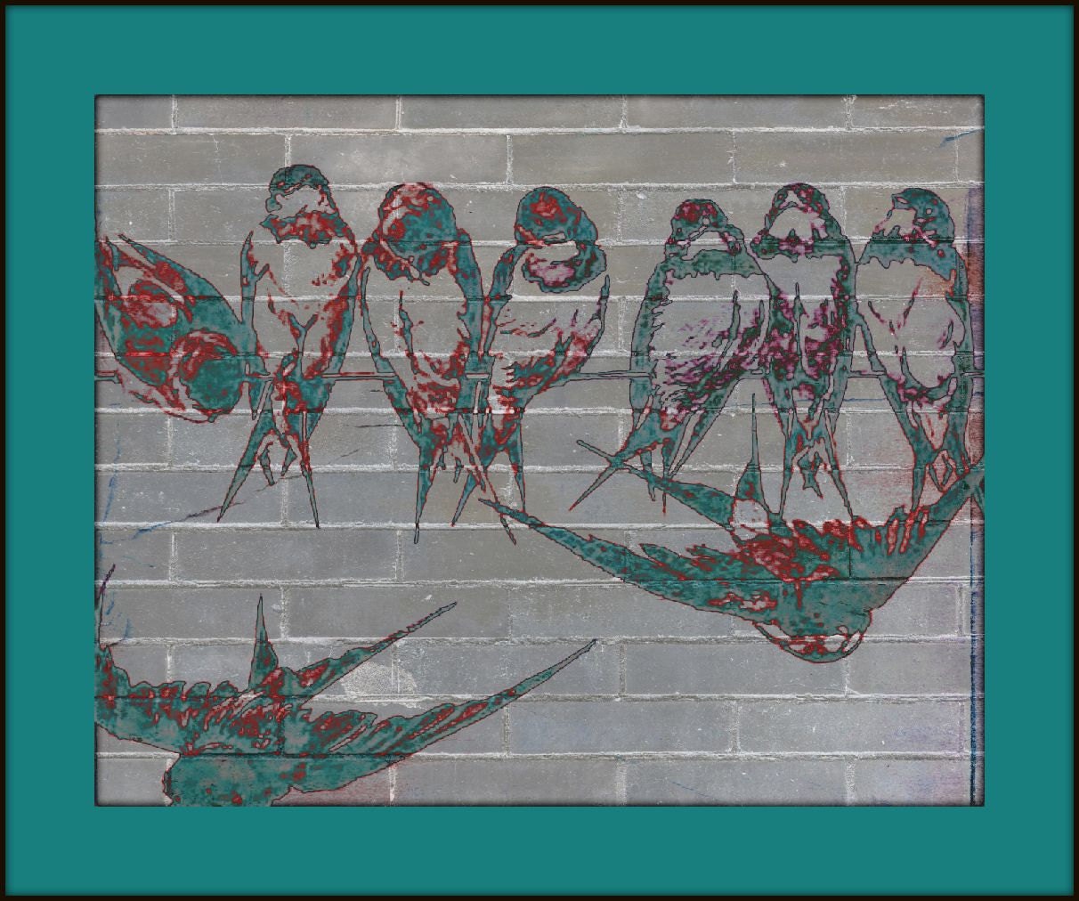 Bird Art Teal Blue Painting Nature Art Print Archival Digital Print