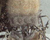 Hand Spun Angora Hat and Bootie Set For Baby