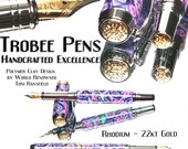 Toni Ransfield Design Violet and Pink with Humming birds Fountain pen Custom Writing Pen  Handmade