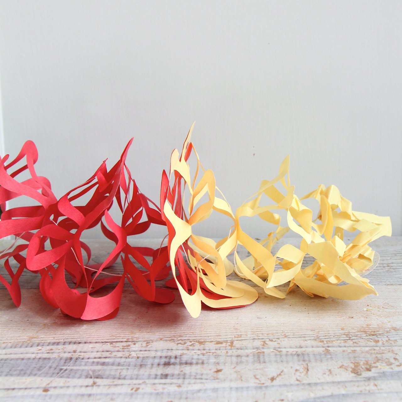 ON SALE  Vintage Crepe Paper Garland - Flowers