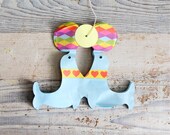 ON SALE  Vintage Crepe Paper Garland - Circus Neon