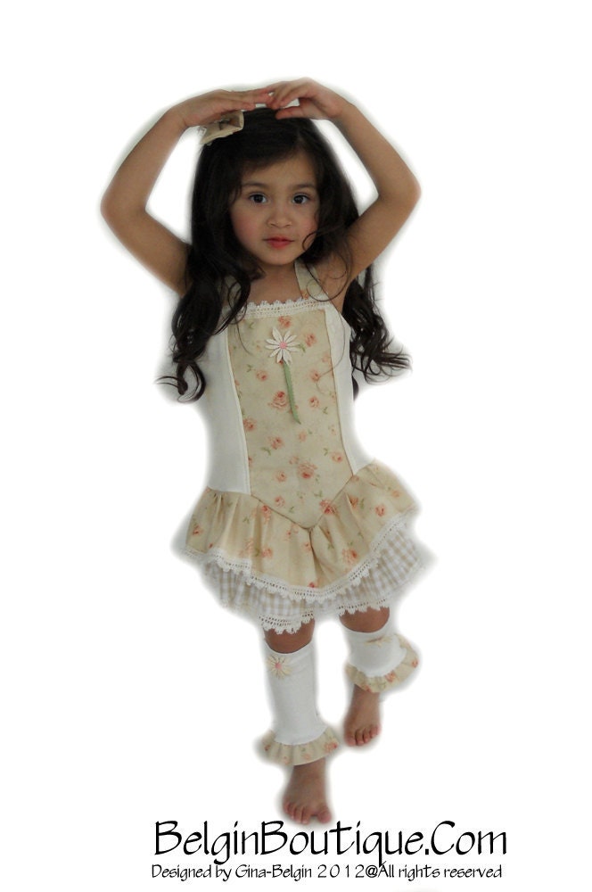 Romantic Couture Boutique Spring Shabby Chic Rose Dress custom size 6m 12m 18m 2T 3T 5 6 7 8 9 10 belginboutique.com