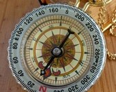Steampunk COMPASS Necklace Victorian pendant charm pirate GLOW in the Dark - Adventure Traveler - Journey in Time