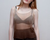 vintage OMBRE tank / sheer silk chiffon / S