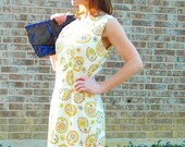1960s vintage SWIRLY CREAM mod cut SHIFT dress