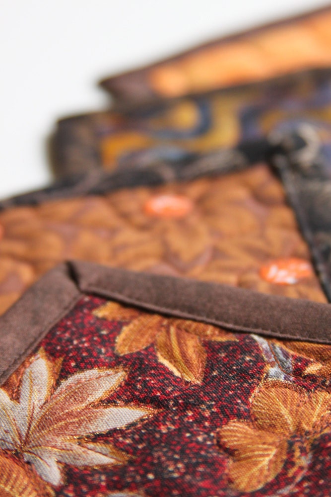 quilted coasters - audubon russet