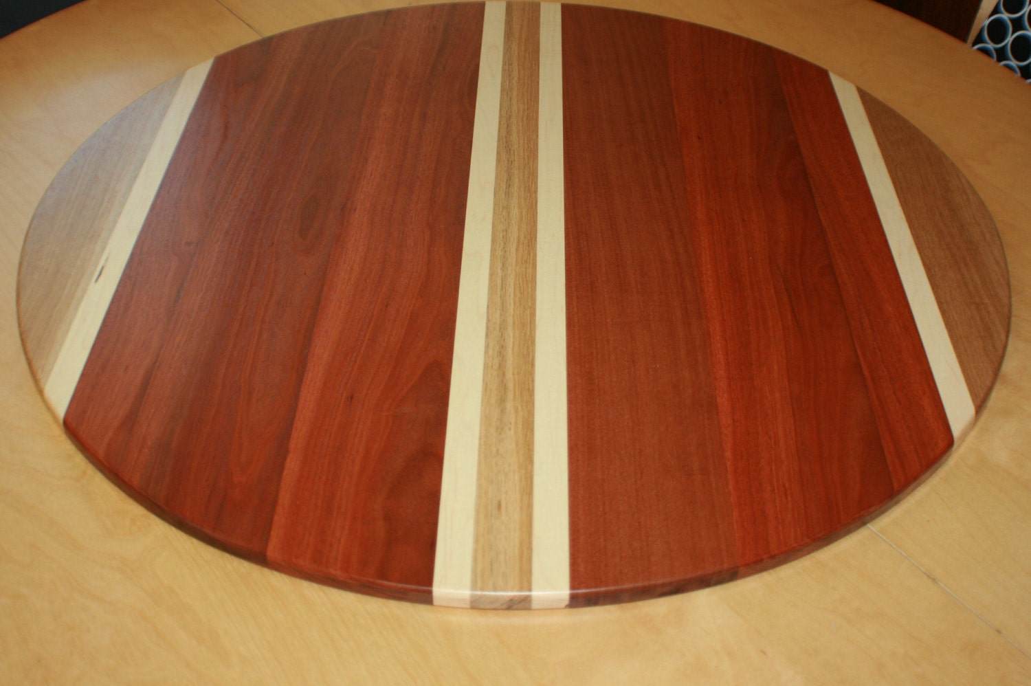 Custom 30" lazy susan Mahogany, Maple and White Oak