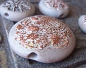 Grey Bead - Large Focal with Copper detail