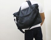 GENTRY in Dark Gray - Double Strap Shoulder Bag / Tote / Cross Body Messenger