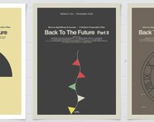 Back to the Future Trilogy - 3 12x16" Minimal Movie Posters
