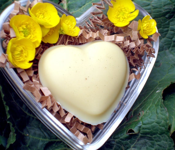 Organic Heart Lotion Bar  All Natural Bath Melt: Sweetheart Heart Shaped  100 Percent Organic  Trial Size  Hand Cream Skin Treatment