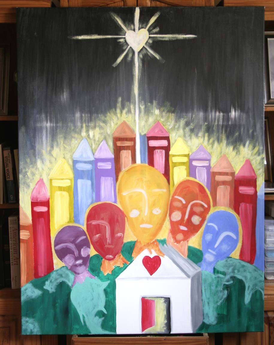 Large Painting, Contemporary, Colorful, 36 x 48, Canvas