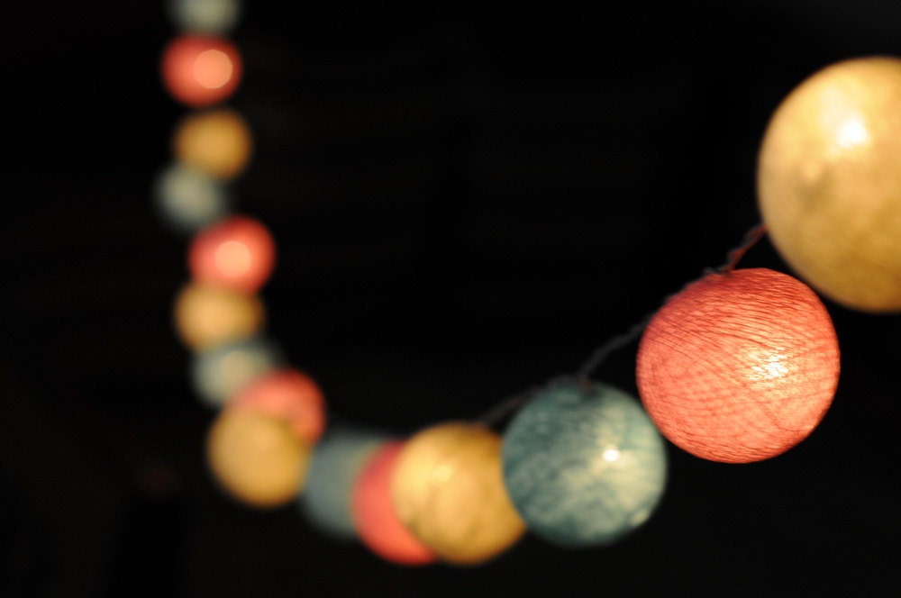 20 x pastel color ball light hanging lantern light wedding light cotton ball bedroom kid room night light - cottonlight