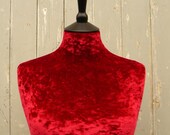 Luxury Crushed Velvet Mannequin Dressform COVER ONLY - Red Claret