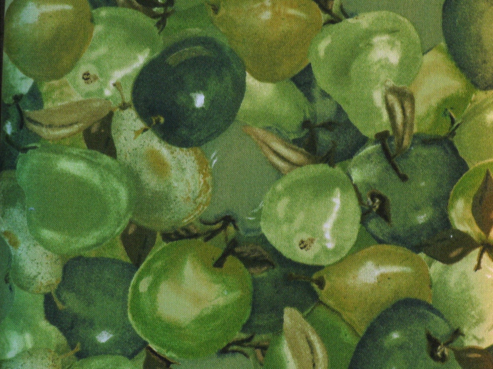 South Sea Imports Cotton Fabric - Green Apples and Pears