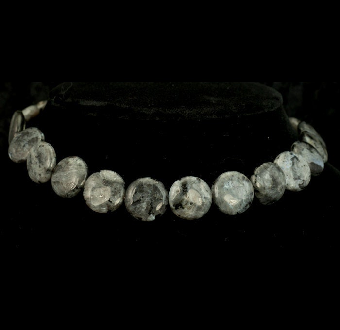 Grey Labradorite Coin Strand