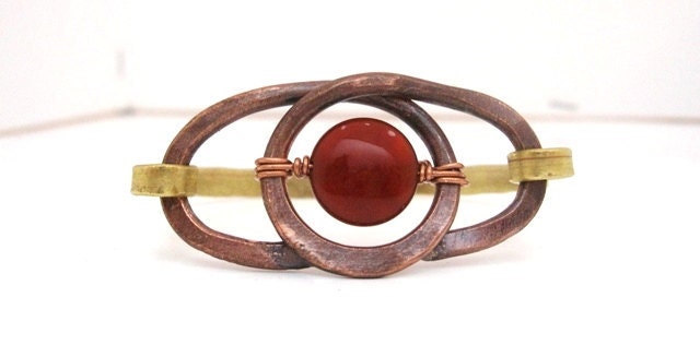 Loop Bracelet with Red Stone