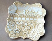 Mustard Yellow Damask Bowl