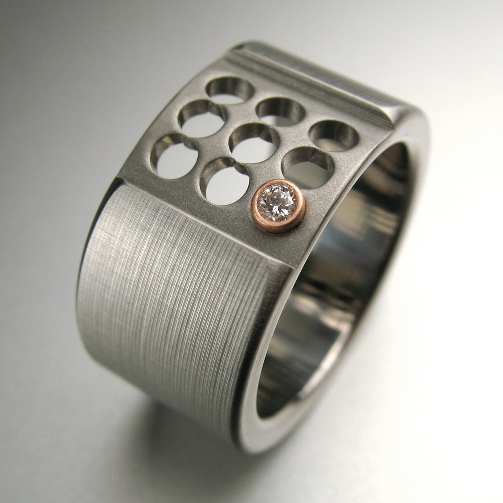 Titanium Rose Gold Diamond Ring