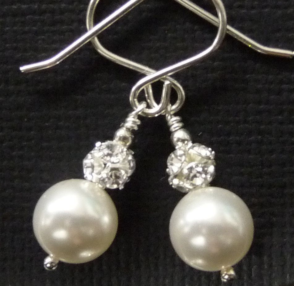 Bridal Earrings Vintage Pearl, Vintage Bridal Jewelry, Drop Pearl Earrings - FREE SHIPPING