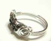 Sterling Ball Love Knot Friendship Ring Silver Oxidized Black