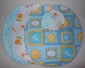 Baby bib, four soft layers, reversible, three pack, baby boy