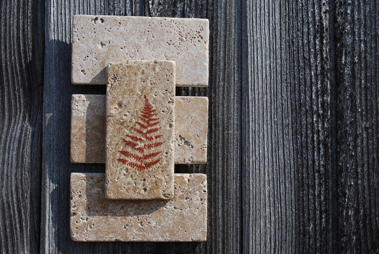 Natural Stone Rustic Fern Wall Hanging