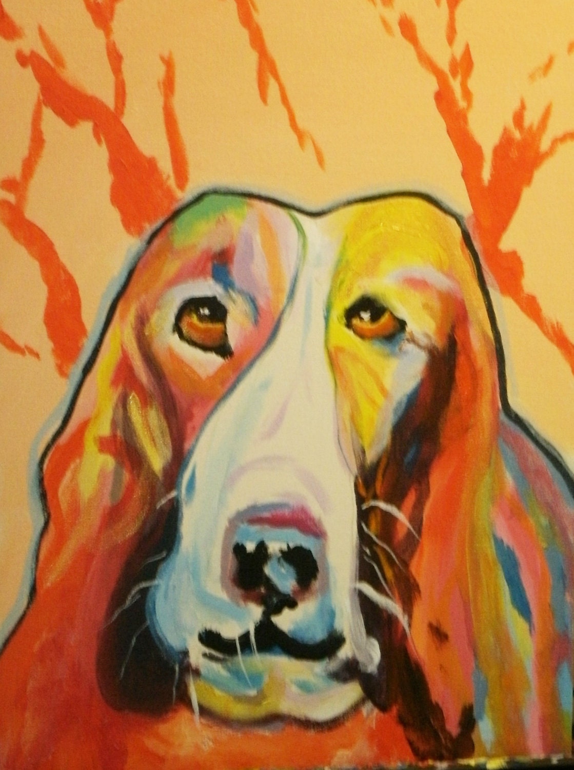 A Hound DOG 16X12 on canvas board